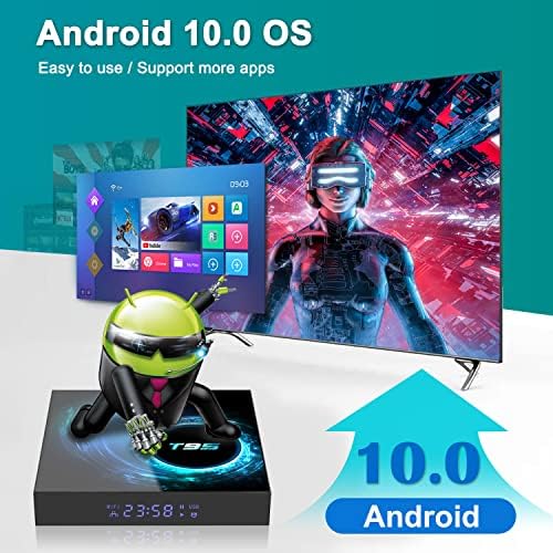 Android TV Box 10.0 2 GB RAM, 16 GB ROM T95 Android TV Box Allwinner H616 Quad-Core Cortex-A53 CPU Smart TV Dobozban 2, 4 G/5G