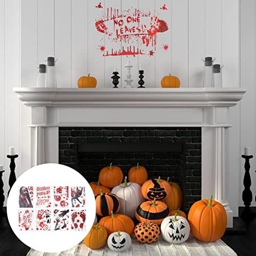 INOOMP Halloween Dekoráció 40 Lap Halloween Témájú Fali Matricák Elektrosztatikus Matricák Véres Matricák Halloween Dekoráció