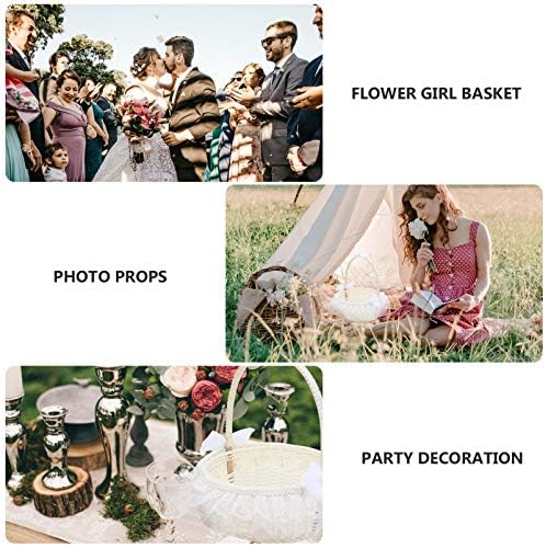 SOIMISS Lila Kosár Virág Lány Kosarak Esküvői Csipke Virág Kosár Romantikus Cukorka Tartály Fotó Kellékek Esküvői Buli, Bankett Kellékek