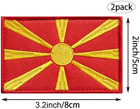 stidsds 2 Csomag Macedón Zászló Javítás Macedónia Hímzett Zászlók Foltok macedón Zászló Katonai Taktikai Javítás a Ruhát, Kalapot, Hátizsákok