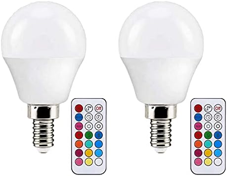 MaoTopCom 3W E12 RGB LED Gyertyatartót Izzók(2 Csomag), színváltó RGBW A15 Szabályozható LED Gyertya Izzó & IR Távirányító, Hangulat