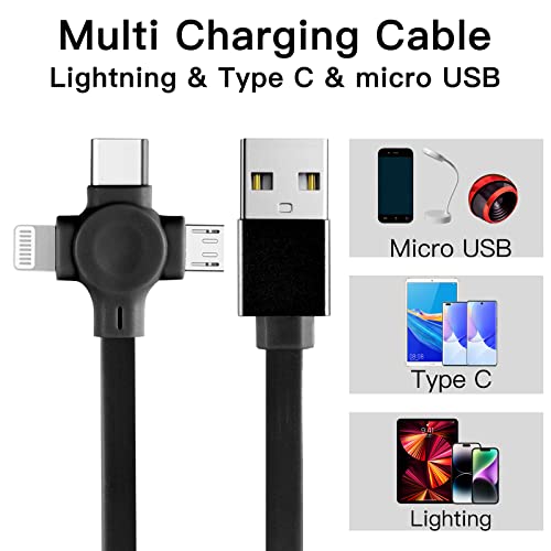 Joi-Szórakoztató Multi Gyors Töltés Kábelt a Telefon készenléti 3-in-1 3.3 ft Behúzható Lightning-Micro USB-Kábel Típus C Fordította: