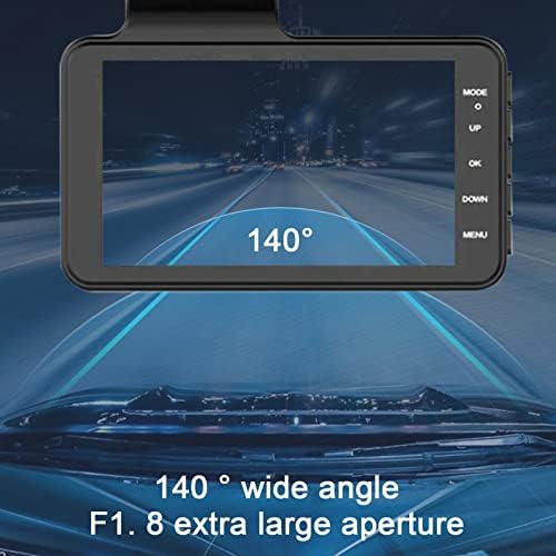 Kamera -1080P FHD DVR Autó Vezetési Hangrögzítő 4-es Nagy Felbontású IPS kijelző Dual Lens Vezetés Hangrögzítő Műszerfal Kamera,