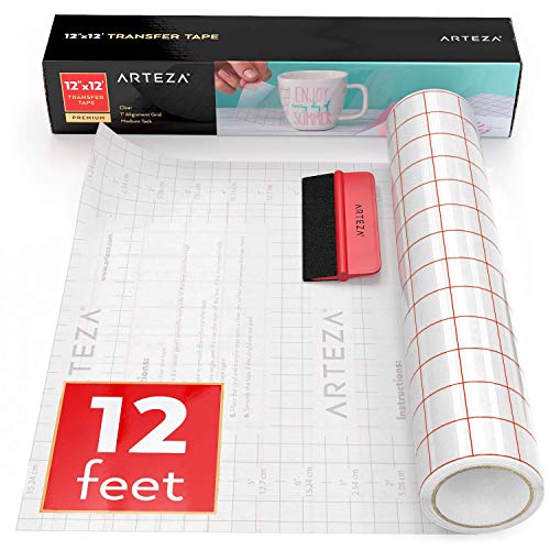 ARTEZA Ultra Tiszta Transzfer Szalag Papír a Grid & Kés, 12 cm Széles x 12 méter Hosszú Tekercs, Igazítás & Átadása Öntapadó