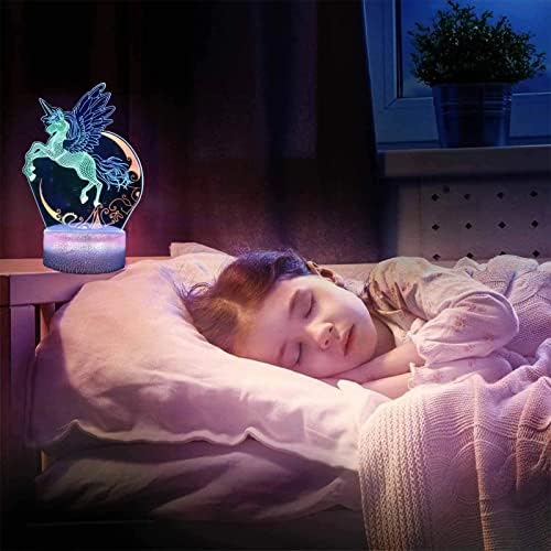 REALAZ Egyszarvú Éjszakai Fény Játék Gyerekeknek, 3D színváltó Egyszarvú Lámpa, Aludni Kíséri a Hálószoba a Fiúk, a Lányok a Távirányító