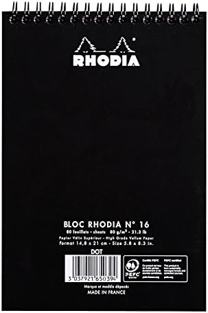 Rhodia Wirebound Pad 6X8.25 Fekete Pont Pack 2