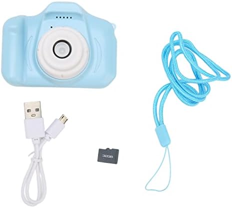 Pwshymi Hordozható Kamera, 1080P HD Videó 400mAh Kapacitás Kék Kis Digitális Fényképezőgép Multi Mode Szűrő Aranyos 32G Memóriakártya
