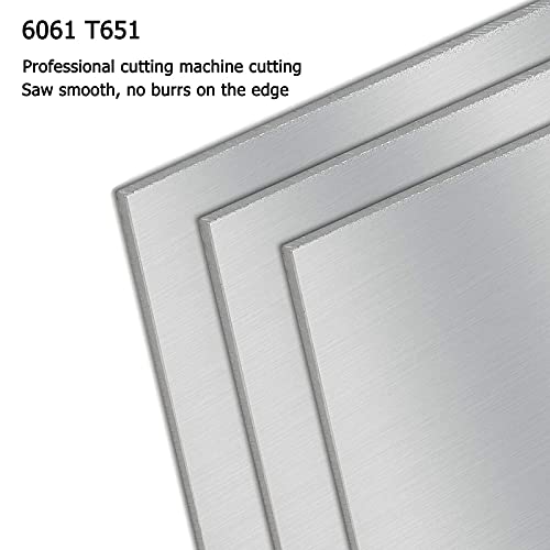 CEE 2Pack 6061 T651 Alumínium Lemez Fém 12 x 12 x 116(0.06 hüvelyk) Hüvelykes Lapos Sima Alumínium Lemez borítja Védő Fólia,