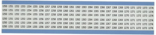 Brady WM-1250-1274-PK Áthelyezhető Vinil Ruhával (B-500), Fekete-Fehér, Egymást követő Számok Vezeték Jelölő Kártya (25 Lap)