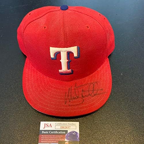 Mickey Tettleton Aláírt Játék Használt Texas Rangers Baseball Sapkát Kap A SZÖVETSÉG COA - Dedikált Sapka