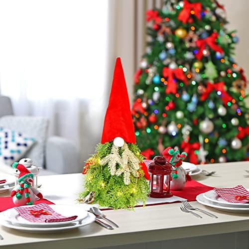 Prelit karácsonyfa Asztali karácsonyfa Kis Gnome Xmas Fák Mesterséges Fények Mini Karácsonyi Fenyőfa Asztal Haza karácsonyi Parti Dekoráció