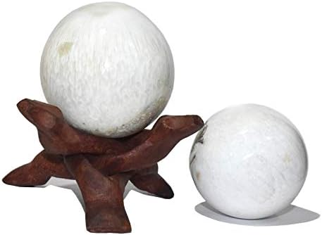 Healings4u Gömb Scolecite Méret 2-2.5 Hüvelykes & az Egyik Fa Labdát állj Természetes Crystal Ball Gömb Vastu Reiki Csakra Gyógyító