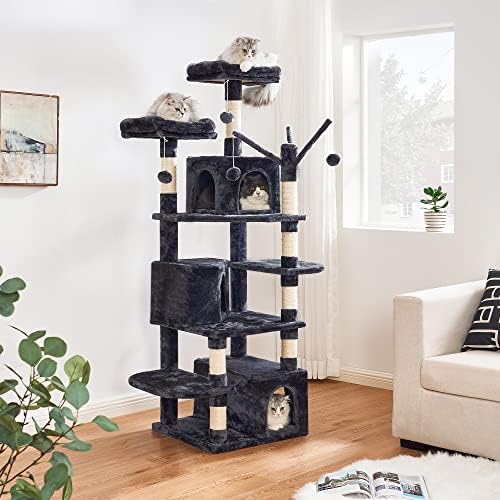 BEWISHOME Multi-Level Nagy Macska Fa Beltéri Macskák Csomag Nagy Macska Torony Szizál Karcolás Hozzászólás Ülőrudak Macska Bútorok