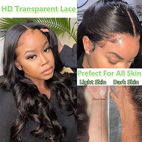 360 Test Hullám Csipkével, Paróka Emberi hajból HD Átlátszó Csipke Frontális Glueless Paróka Emberi Haj Előre Rántott 180% Sűrűség