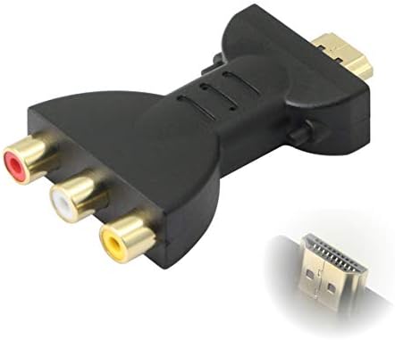YAODHAOD HDMI-3 RCA Adapter, HDMI-AV-Adapter, AV Video Audio Átalakító Adapter (Piros, Fehér, Sárga) (Normál Változat)
