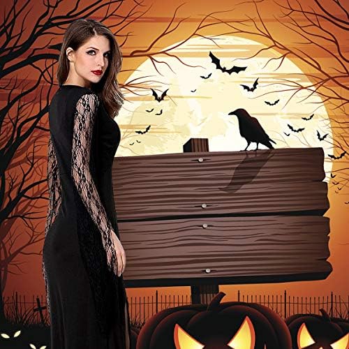 Abaodam Halloween Boszorkány Jelmez Álarcosbál Ruhát Nő Party Ruha (Fekete)