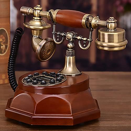Antik Telefon Tömör Fa Rögzített Digitális Retro Telefon Gombot, Tárcsázza a Klasszikus, Dekoratív Tárcsázza a Telefon Vezetékes telefon