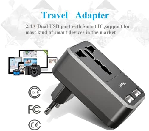 Európai Utazási Dugó Adapter, UPPEL Nemzetközi hálózati Csatlakozó 2 USB Aljzat Adapter Töltő SZÁMUNKRA, hogy a Legtöbb