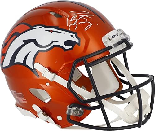 Peyton Manning a Denver Broncos Dedikált Riddell Flash Sebesség Hiteles Sisak - Dedikált NFL Sisak