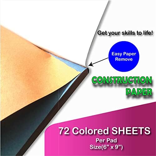 Auksales Építési Papír Többszínű az Art & Craft | 6 x 9 - Hüvelyk | Köteg 72 Lap | az Esetben Csomag 3