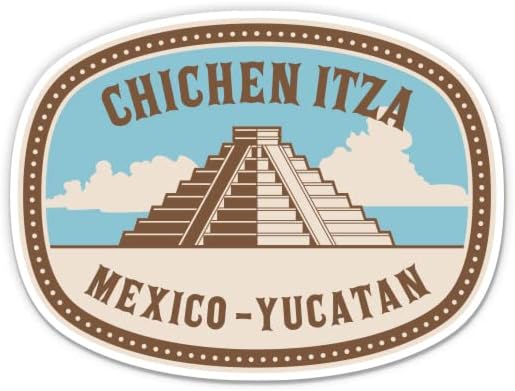 Chichen Itza Mexikó Utazás Bélyeg - 3 Vinyl Matrica - Autós Laptop Víz Üveg Telefon - Vízálló Matrica