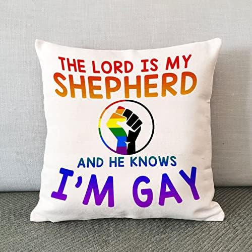 Az Úr az Én Pásztorom, nem Tudja, hogy Meleg vagyok Párnát Fedezze Romantikus párnahuzat Szivárvány Egyenlőség Leszbikus, Meleg LGBTQ
