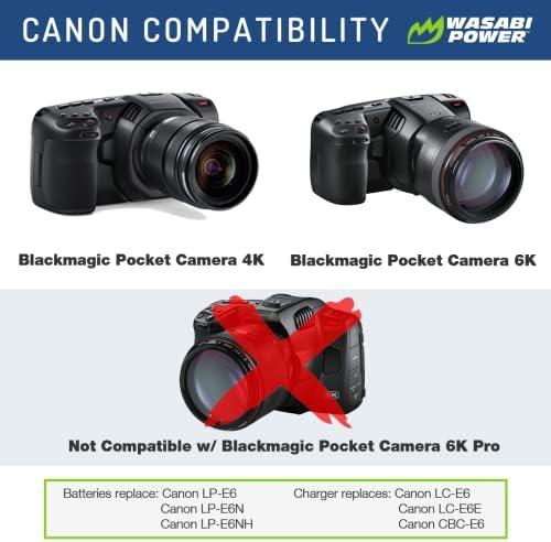 Wasabi Hatalom LP-E6, LP-E6N Akkumulátor (2 db-os Csomag) Canon EOS 5D Mark II/III/IV., 5DS, 5DS R, 6D, 6D Mark II, 7D 7D Mark