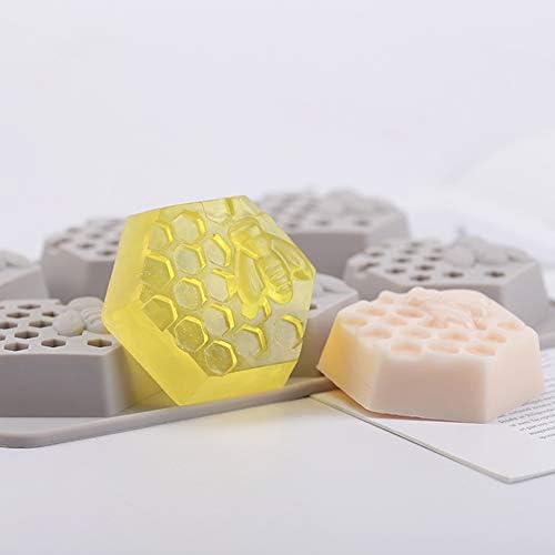 Méh Honeycomb Szilikon öntőforma Szappan Készítése 6 Üreg Torta Gyertya Muffin Jelly Ice Cső Tálca Sütés Penész Esküvői Karácsonyi Dekoráció