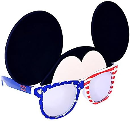 Nap-Staches Jelmez Napszemüveg Piros-Fehér-Kék Mickey Party kellék UV400 Multi-színes, 8