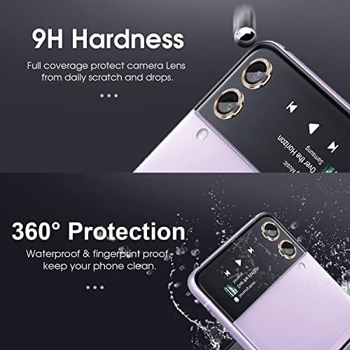 [2+2]TIUYAO Kamera Lencséjét Védő Samsung Galaxy Z Flip 4, Edzett Üveg Kamera Lencséjét Védő Alumínium Ötvözet Lencse Gyűrű Fedezze Alkalmas