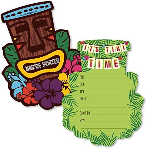 Tiki Luau - Alakú Töltse ki A Meghívókat - Trópusi Hawaii Nyári Party meghívók a Borítékot - annak Beállítása, 12