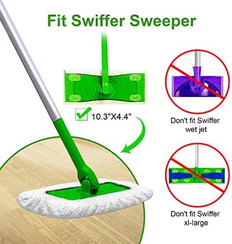 Újrafelhasználható Mop Párna Kompatibilis a Partvist Sweeper Felmosó, Újrafelhasználható & Mosható Felmosó Fej Wet & Dry Cleaning,