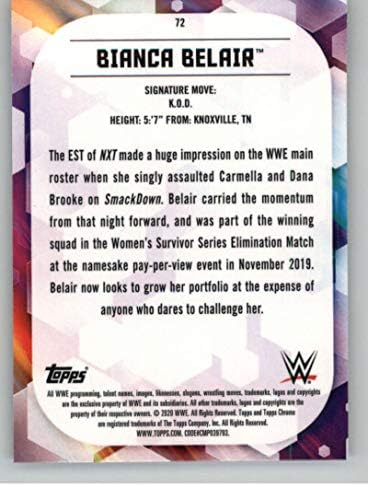2020 Topps Chrome WWE 72 Bianca Belair NXT Birkózás Trading Card