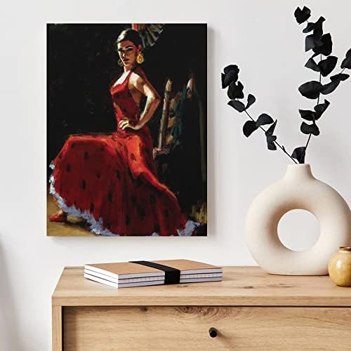 Évjárat Olaj Festmény Művészet Plakát Flamenco Tánc spanyol Művészet Plakát Tánc Stúdió Poszter Vászon, Poszterek, Nyomatok Képet
