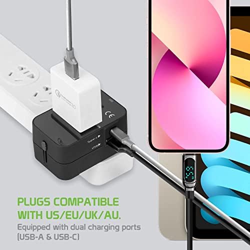 Utazási USB Plus Nemzetközi Adapter Kompatibilis a Zen Mobil Ultrafone Powermax 1 a Világszerte Teljesítmény, 3 USB-Eszközök c típus,