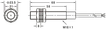 Baomain M18 Fotoelektromos Érzékelő, Állítható Diffúz Reflexió Érzékelő Kapcsoló E3F-DS100P3 PNP NO+NC DC 10-30V 200mA Érzékelési