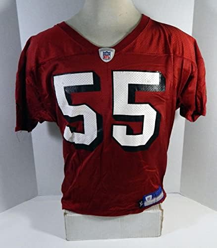 2004-ben a San Francisco 49ers Jamie Winborn 55 Játékban Használt Piros Gyakorlat Jersey 956 - Aláíratlan NFL Játék Használt