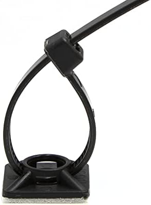 Maxxima 12 Inch Nylon nagy teljesítményű, Ultra Erős, Többcélú Kábel karperecet 500 Csomag Fekete Zip Nyakkendő Öntapadós Tartók 200 Csomag
