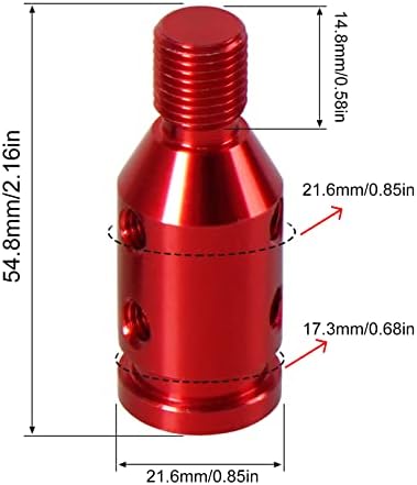 GSTP Univerzális Felszerelés Shift Gomb Adapter Alumínium Váltókar Adapter M12x1.25 Kompatibilis a Nem Menetes Kézi Sebességváltó Piros