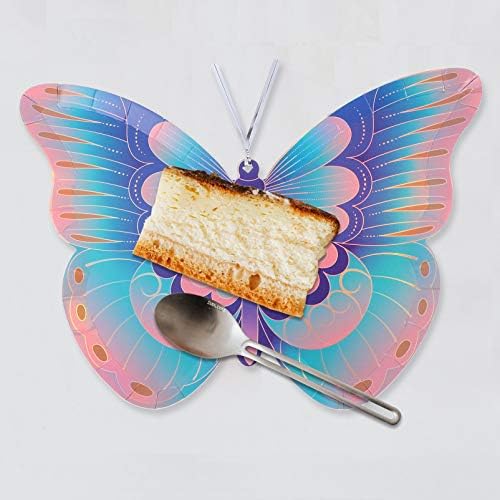 Hemoton 16pcs Pillangók Papír Vacsora Edények, Tányérok lakodalom Eldobható Papír Tányérok Pillangók, Party Kellékek