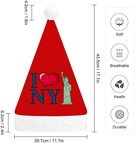Szeretem New York-i Karácsonyi Kalap Mikulás Kalap, Rövid Plüss Fehér Bilincs a Férfiak a Nők Karácsonyi Ünnepi Parti Dekoráció