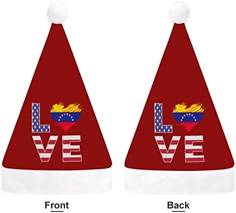 USA, Venezuela Zászló Szív Xmas Kalapok Tömeges Felnőttek Kalapok Karácsonyi Kalap Ünnepek, Karácsonyi Party Kellékek