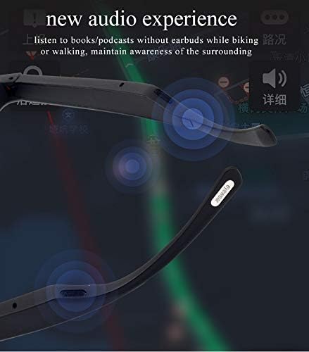 OOAVR Smart Audio Bluetooth Napszemüveg Anti-Kék Fény Lencse Alkalmas Szabadtéri Sportok Vezetés Halászati Síelés, Vitorlázás, Vadászat,