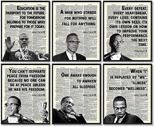 97 DEKORÁCIÓ Malcolm X Poszter - Malcolm X Fali Dekor, Híres Fekete Aktivista Művészi Nyomatok, Fekete Történelem Motiváló Idézetek,