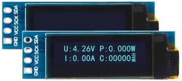 xiexuelian 0.91 OLED Modul IIC Felület 128X32 SSD1306 Kompatibilis 3.3 V/5V Fehér/Kék(Blue)