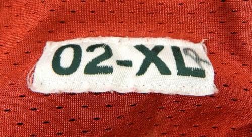 2002-ben a San Francisco 49ers 47 Játékban Használt Piros Gyakorlat Jersey XL 69 - Aláíratlan NFL Játék Használt Mezek