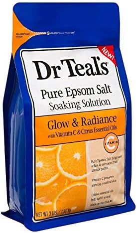 Dr. Teal Vitamin C & a Citrus Só Fürdő Ajándék Szett (4 Pack, 3lbs Ea.) - Fény & Radiance-Vitamin, C & a Citrus Olajok Kevert Tiszta