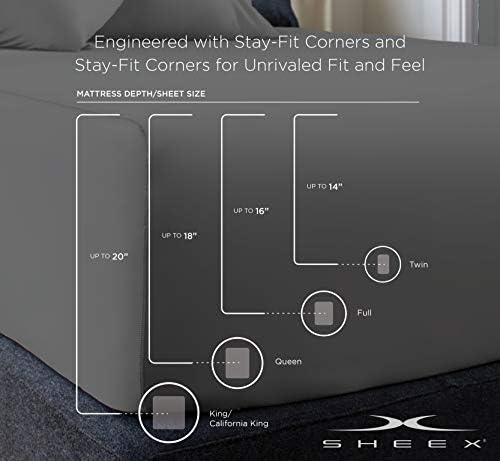 SHEEX - Eredeti Teljesítmény Lap Set, 2 Párnahuzat, Ultra-Puha Anyagból, Hűtő, Jobban Szellőzik, Mint a Hagyományos Pamut