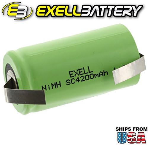 Exell 1.2 V 4200mAh NiMH SubC Méretű Újratölthető Akkumulátor w/Fülek használata, Elektromos Borotva, fogkefe nagy teljesítményű