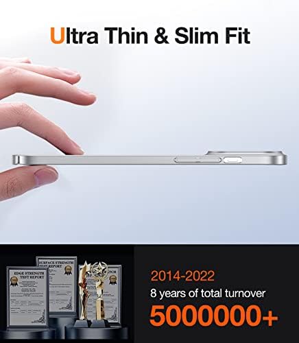 TORRAS Mágneses Vékony iPhone 14 Pro Ezüstös, [Ultra Vékony] [Kompatibilis MagSafe], Ezüstös Fehér